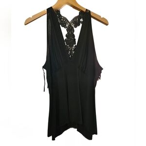 MKM Designs Y2K Whimsgoth Sexy Black Lace Halter Top